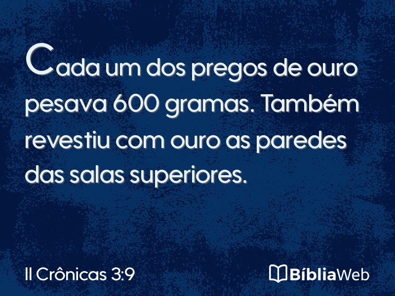 II Crônicas 3:9 em imagem para compartilhar