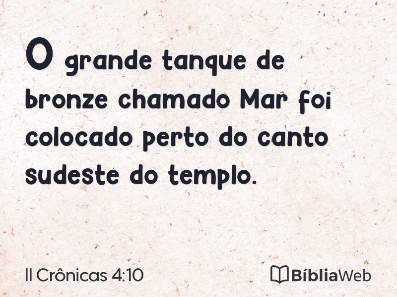 II Crônicas 4:10 em imagem para compartilhar
