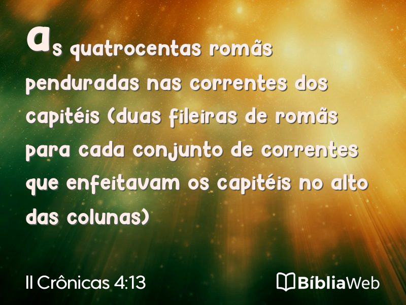 II Crônicas 4:13 em imagem para compartilhar