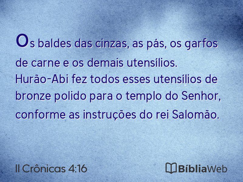 II Crônicas 4:16 em imagem para compartilhar