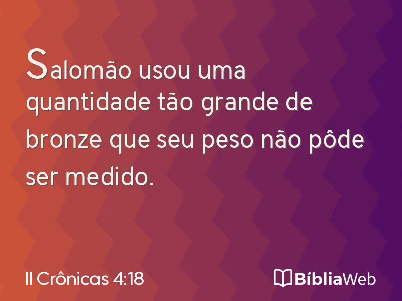 II Crônicas 4:18 em imagem para compartilhar