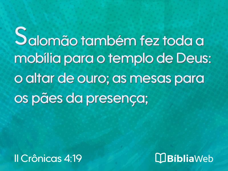 II Crônicas 4:19 em imagem para compartilhar