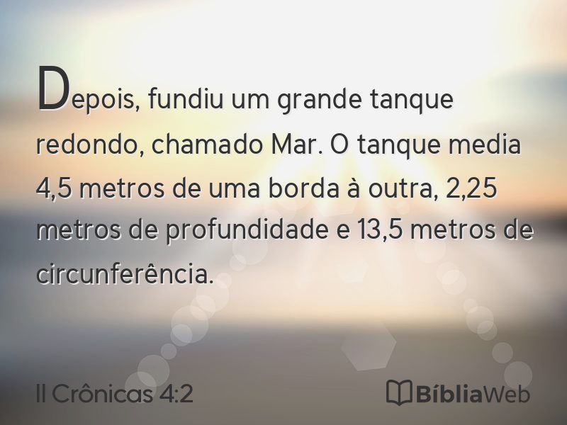 II Crônicas 4:2 em imagem para compartilhar