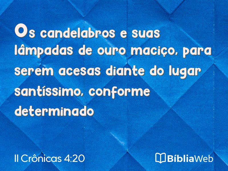 II Crônicas 4:20 em imagem para compartilhar
