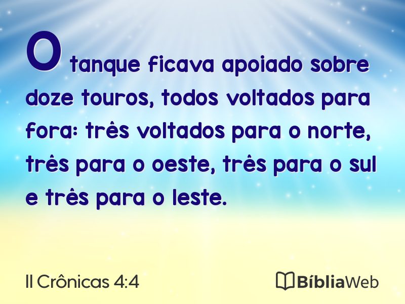II Crônicas 4:4 em imagem para compartilhar