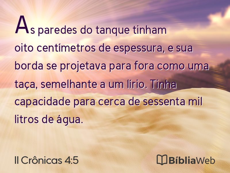 II Crônicas 4:5 em imagem para compartilhar