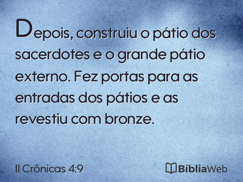 II Crônicas 4:9 em imagem para compartilhar