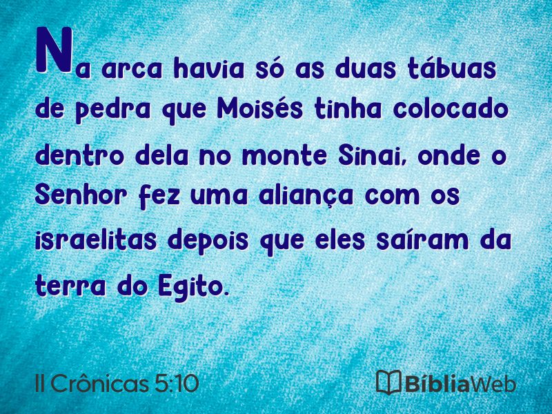 II Crônicas 5:10 em imagem para compartilhar