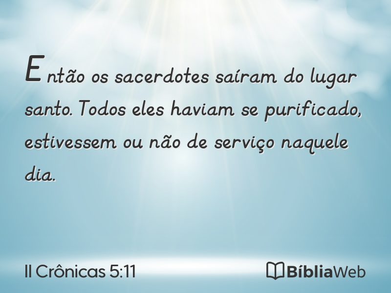 II Crônicas 5:11 em imagem para compartilhar