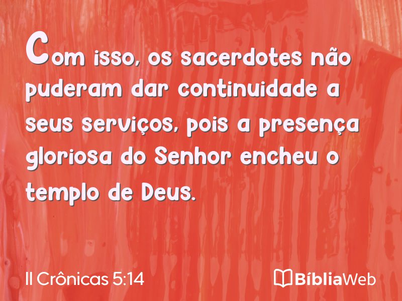 II Crônicas 5:14 em imagem para compartilhar