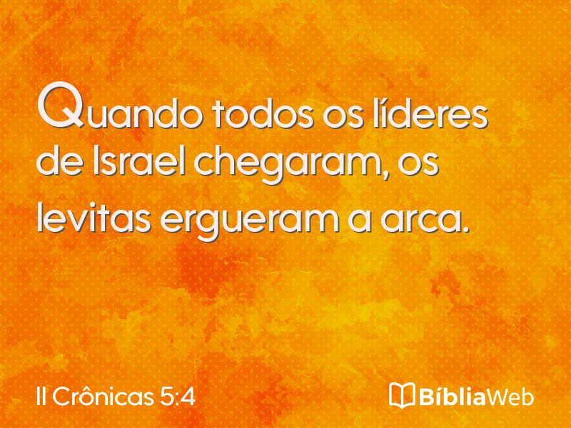 II Crônicas 5:4 em imagem para compartilhar