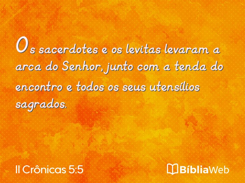 II Crônicas 5:5 em imagem para compartilhar