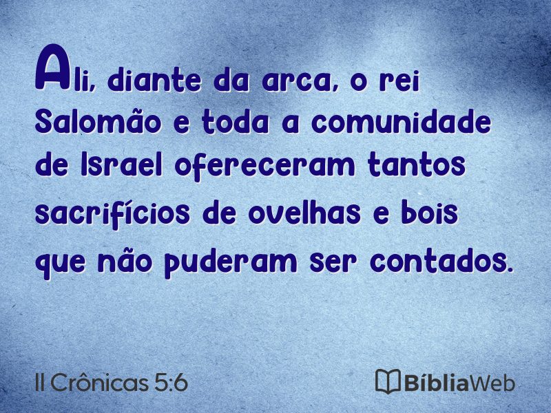 II Crônicas 5:6 em imagem para compartilhar
