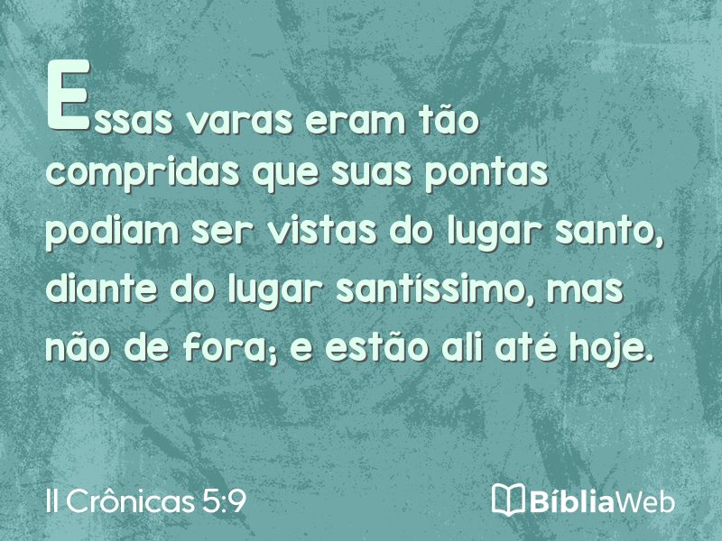 II Crônicas 5:9 em imagem para compartilhar