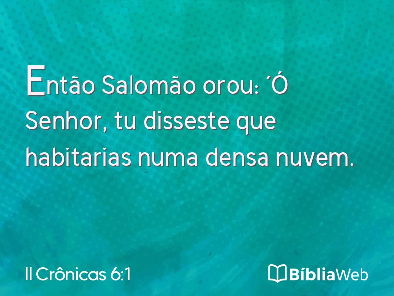 II Crônicas 6:1 em imagem para compartilhar