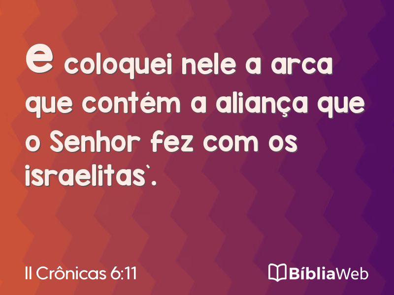 II Crônicas 6:11 em imagem para compartilhar