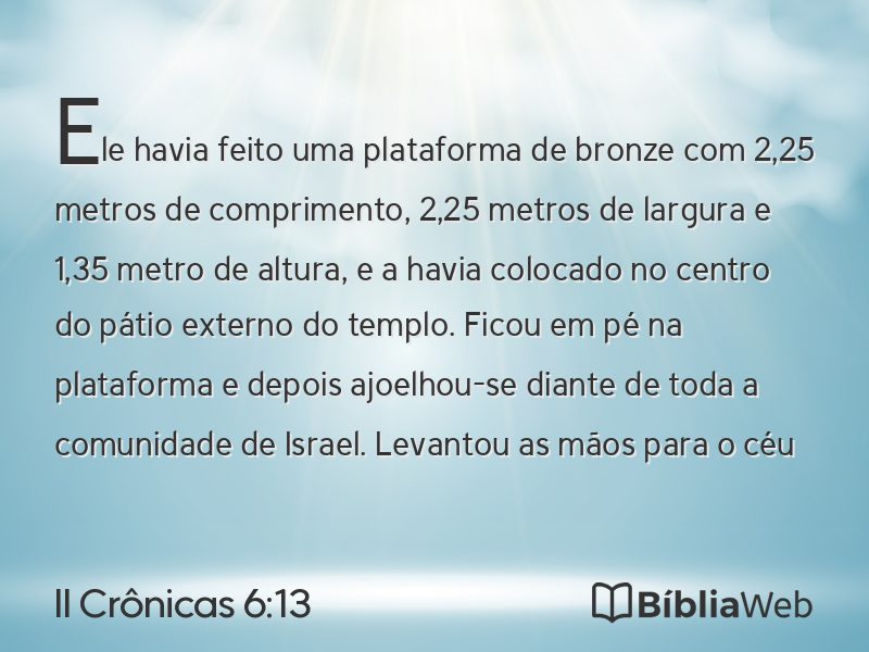 II Crônicas 6:13 em imagem para compartilhar