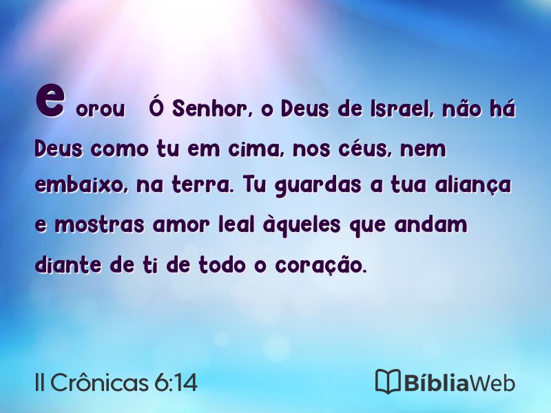 II Crônicas 6:14 em imagem para compartilhar