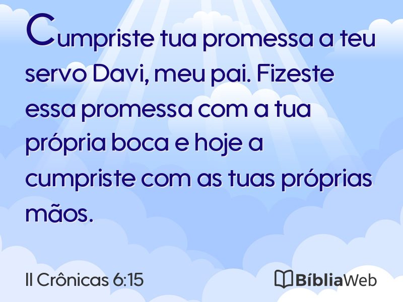 II Crônicas 6:15 em imagem para compartilhar