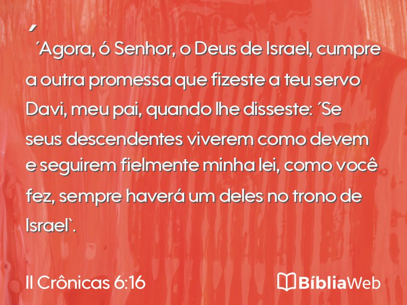 II Crônicas 6:16 em imagem para compartilhar