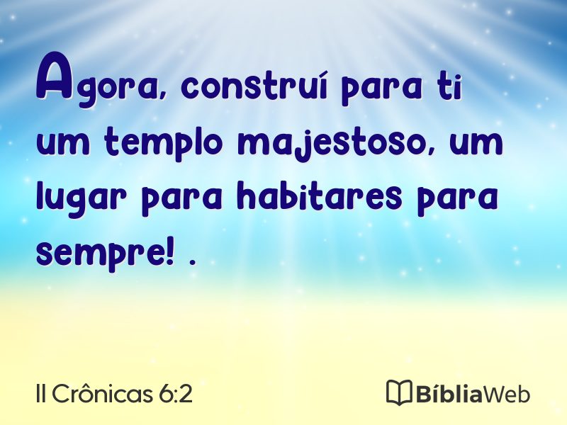 II Crônicas 6:2 em imagem para compartilhar