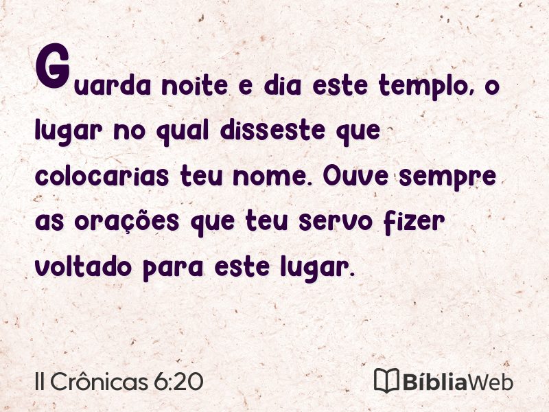 II Crônicas 6:20 em imagem para compartilhar