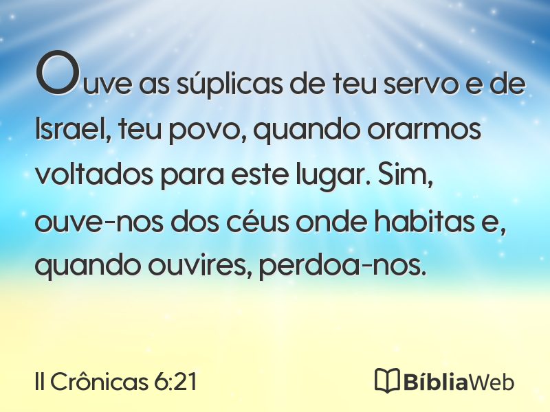 II Crônicas 6:21 em imagem para compartilhar