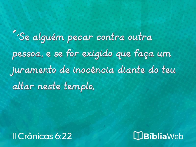 II Crônicas 6:22 em imagem para compartilhar
