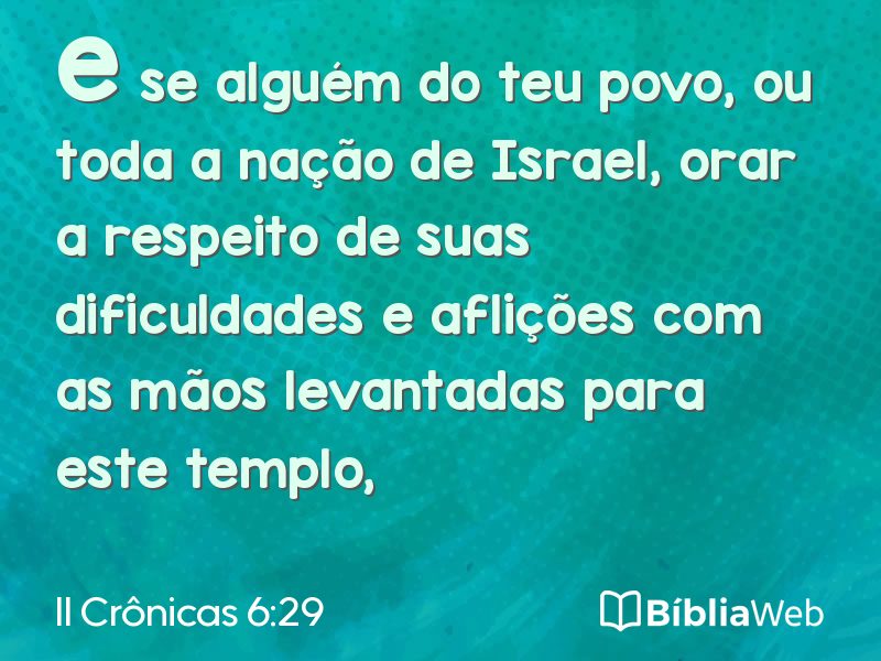 II Crônicas 6:29 em imagem para compartilhar