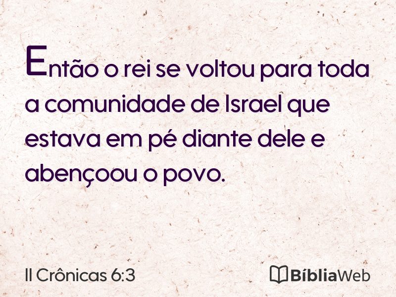 II Crônicas 6:3 em imagem para compartilhar