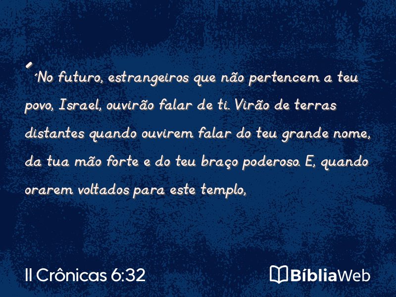 II Crônicas 6:32 em imagem para compartilhar