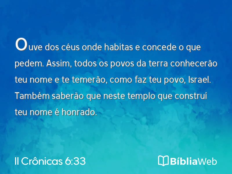 II Crônicas 6:33 em imagem para compartilhar