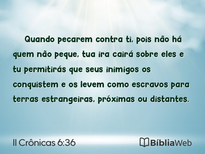 II Crônicas 6:36 em imagem para compartilhar