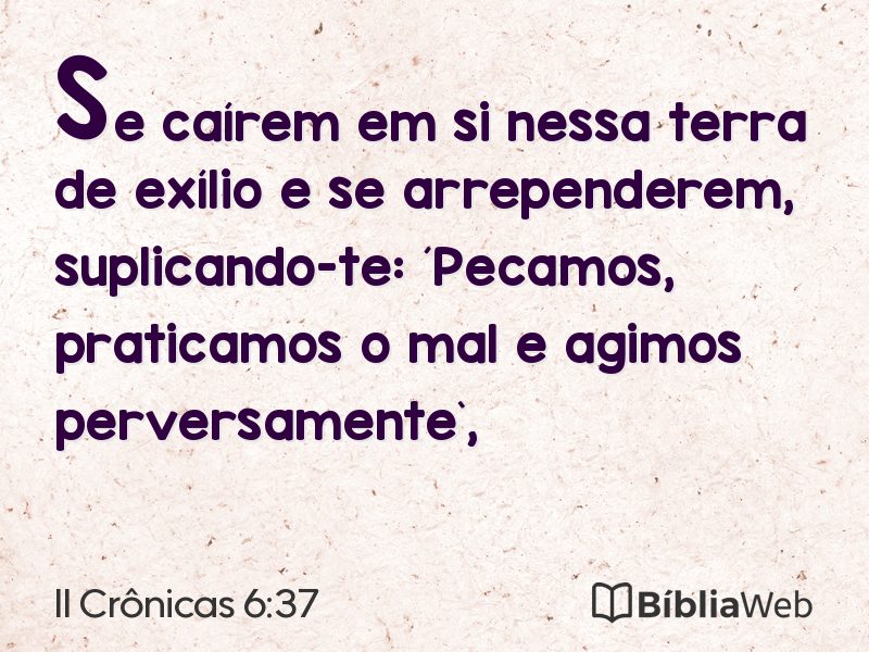 II Crônicas 6:37 em imagem para compartilhar