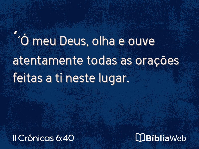 II Crônicas 6:40 em imagem para compartilhar