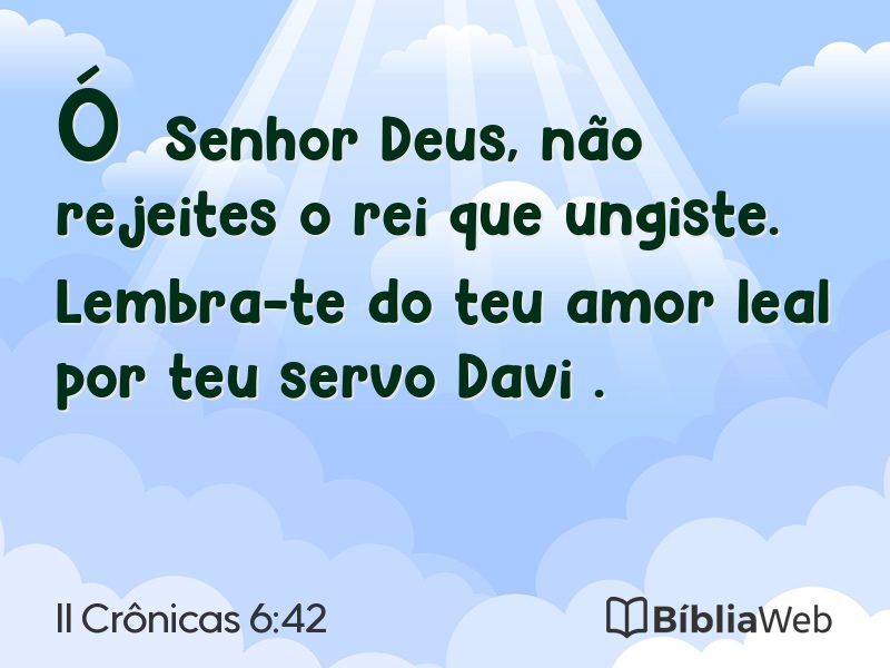 II Crônicas 6:42 em imagem para compartilhar