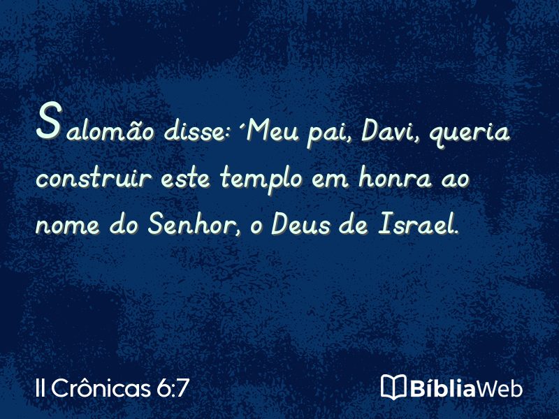 II Crônicas 6:7 em imagem para compartilhar