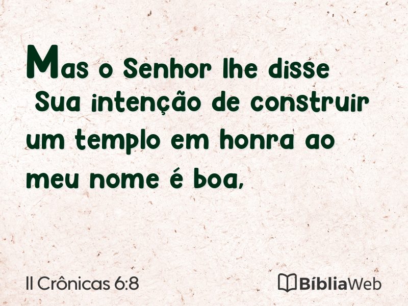 II Crônicas 6:8 em imagem para compartilhar