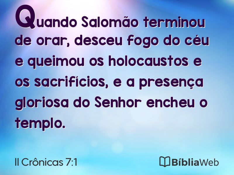 II Crônicas 7:1 em imagem para compartilhar