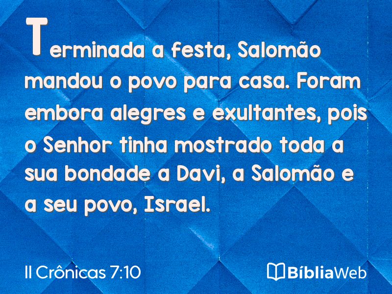 II Crônicas 7:10 em imagem para compartilhar