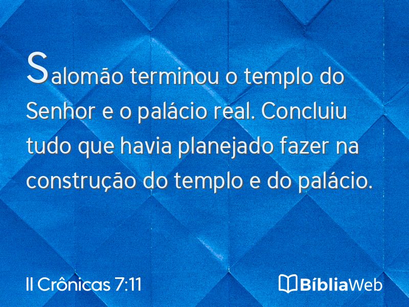 II Crônicas 7:11 em imagem para compartilhar