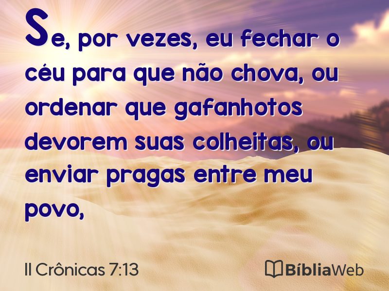 II Crônicas 7:13 em imagem para compartilhar