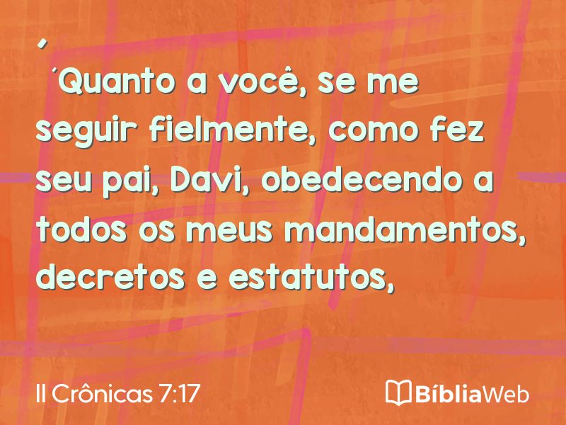 II Crônicas 7:17 em imagem para compartilhar