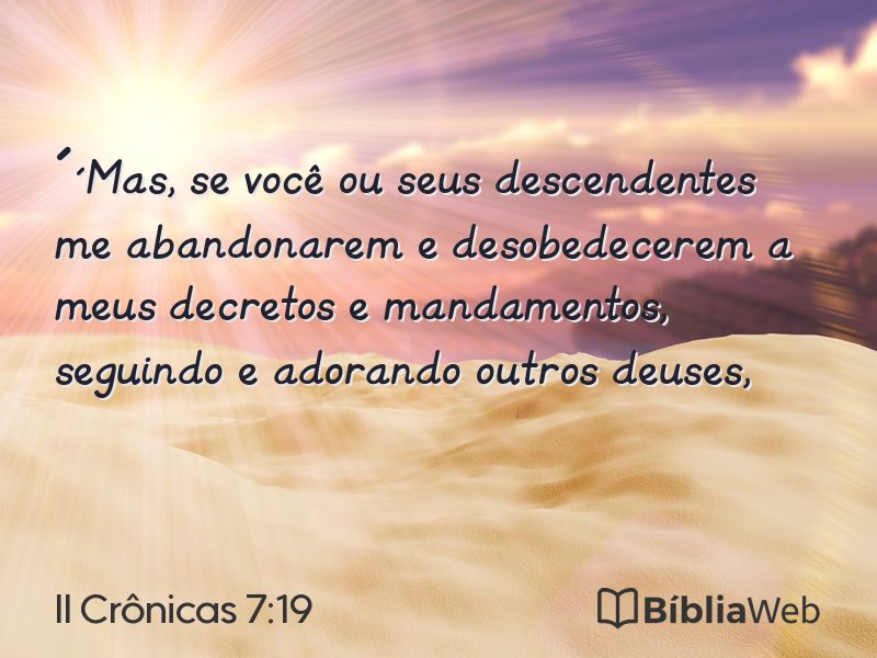 II Crônicas 7:19 em imagem para compartilhar