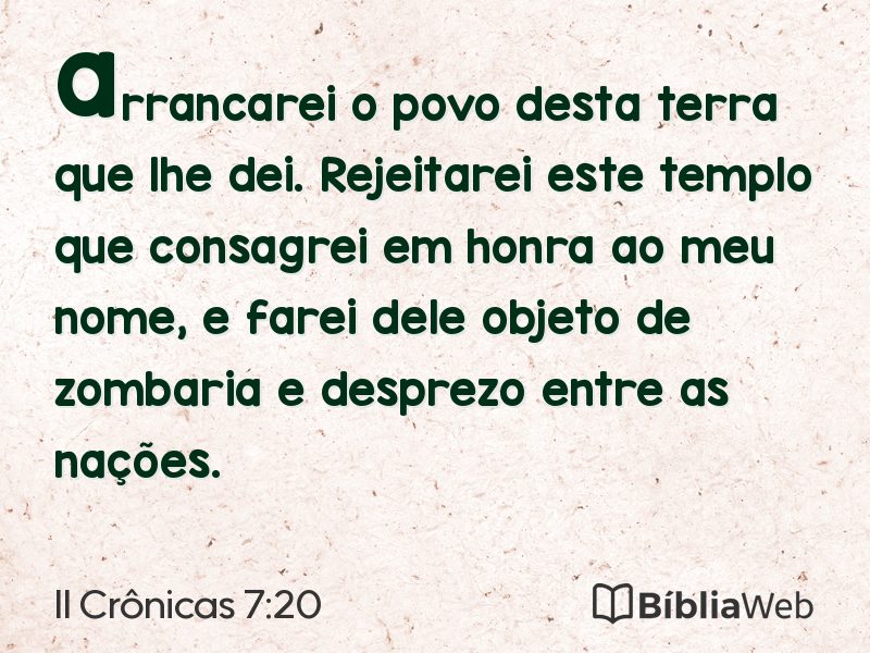 II Crônicas 7:20 em imagem para compartilhar