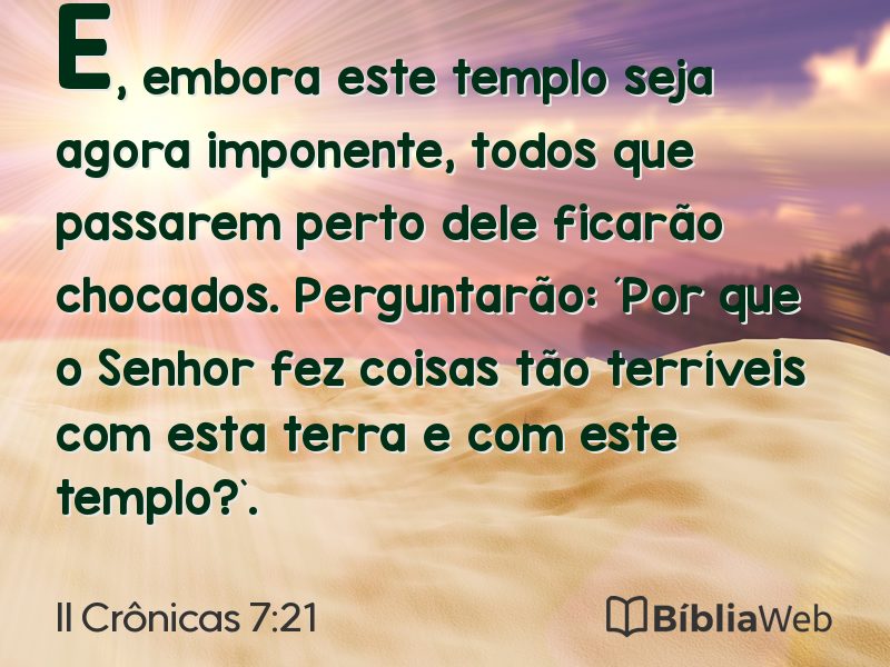 II Crônicas 7:21 em imagem para compartilhar