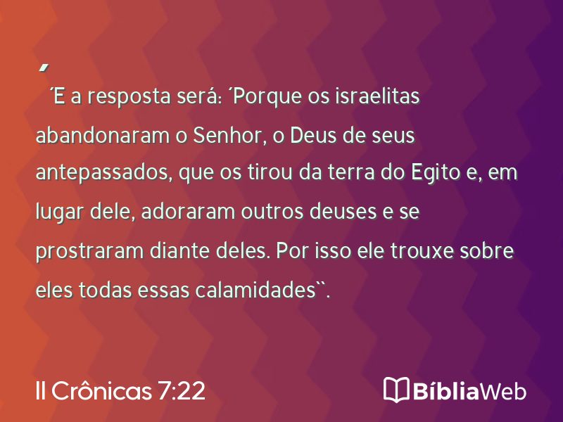II Crônicas 7:22 em imagem para compartilhar