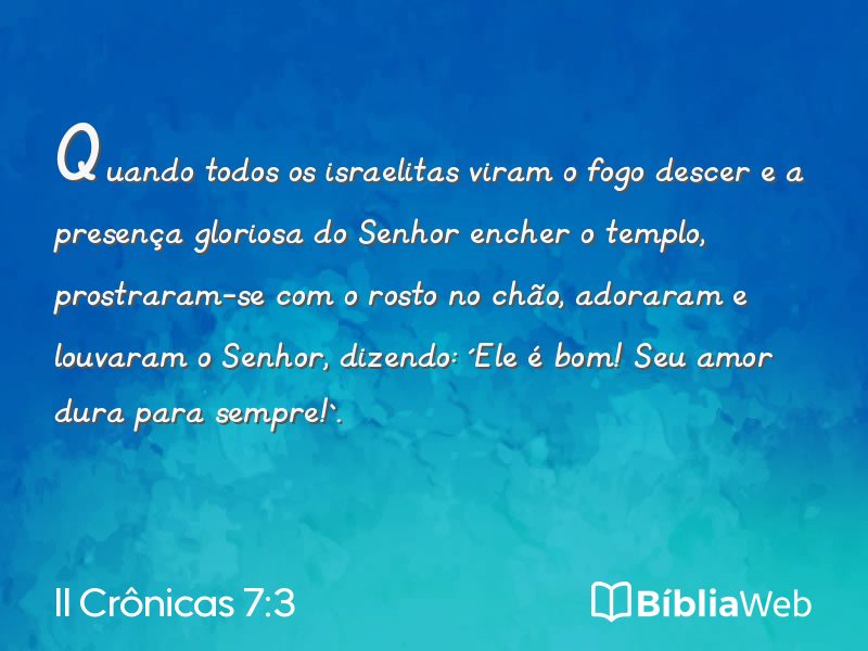 II Crônicas 7:3 em imagem para compartilhar