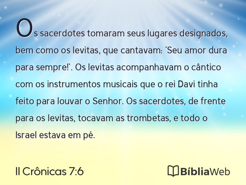 II Crônicas 7:6 em imagem para compartilhar