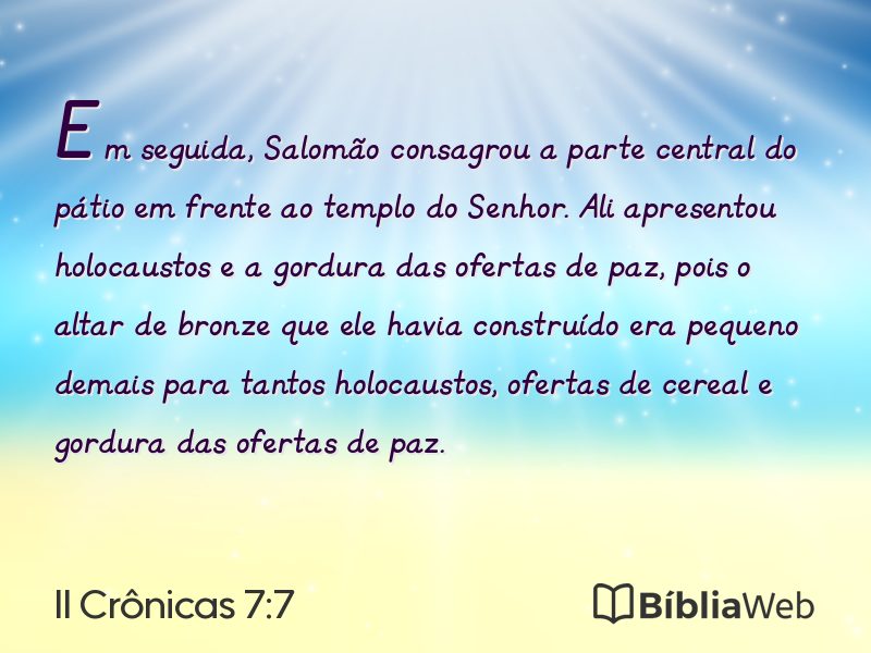 II Crônicas 7:7 em imagem para compartilhar